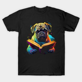 Pug Reads Book T-Shirt